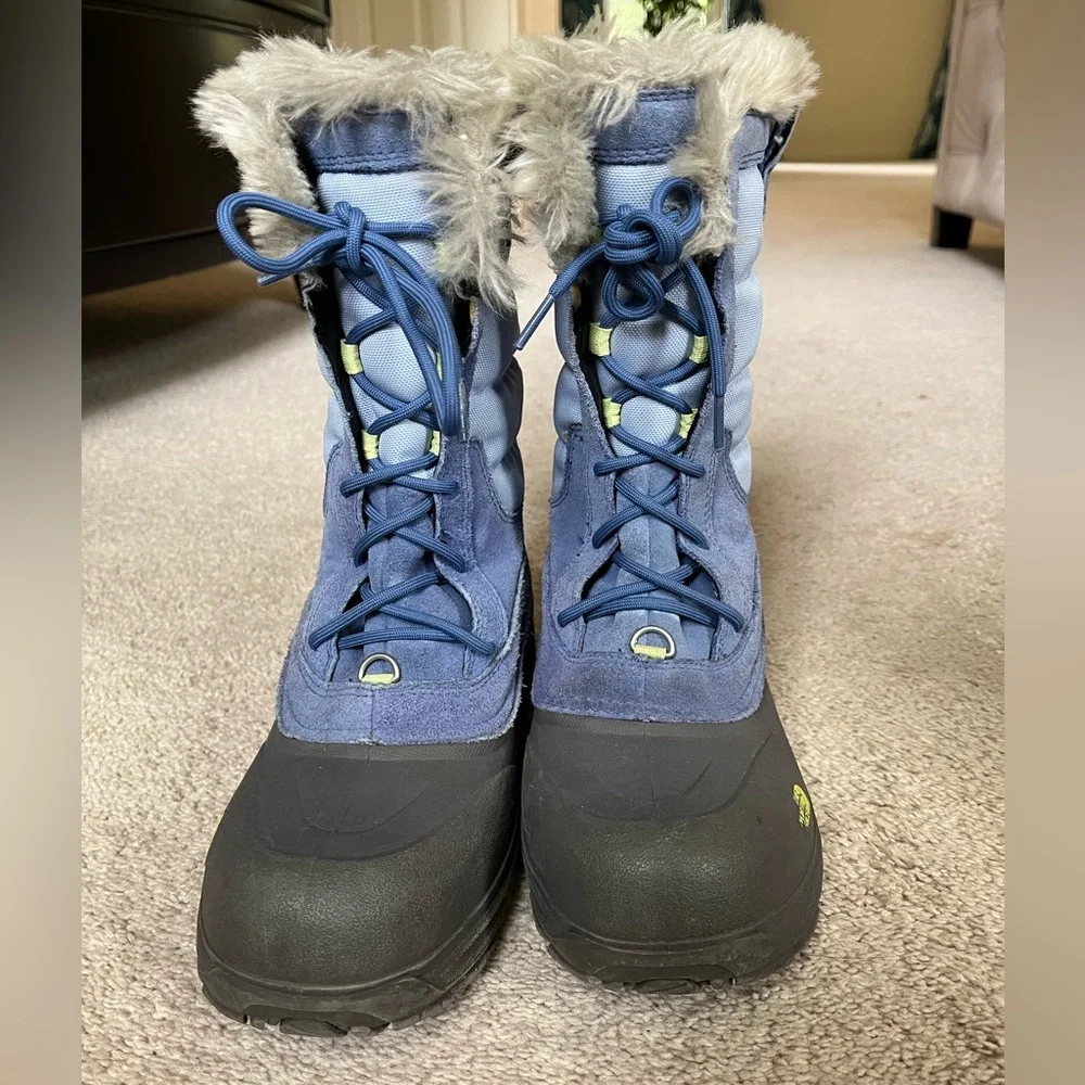 The North Face Girls Heat Seekers Blue Winter Snow Waterproof Rain Boots Size 7